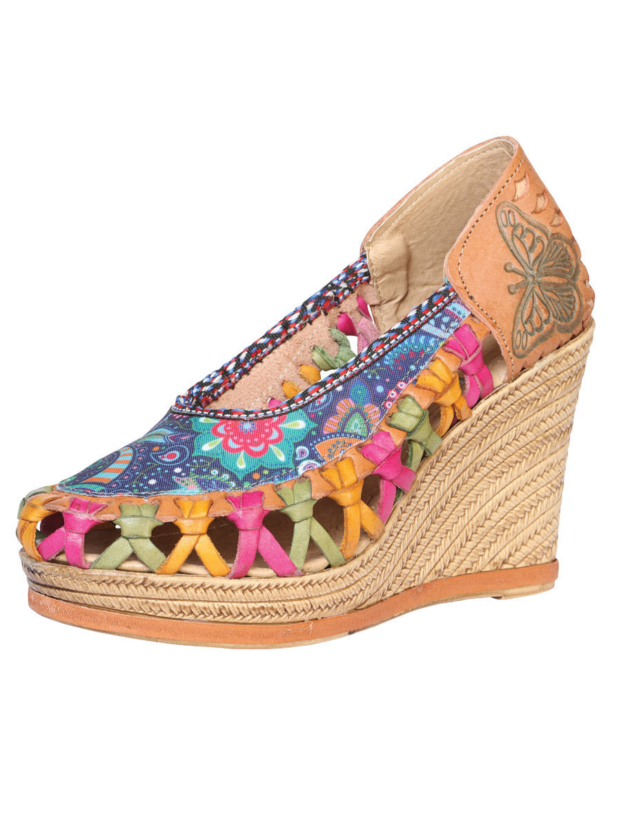 Mexican Artisanal Platform Sandals Multicolor
