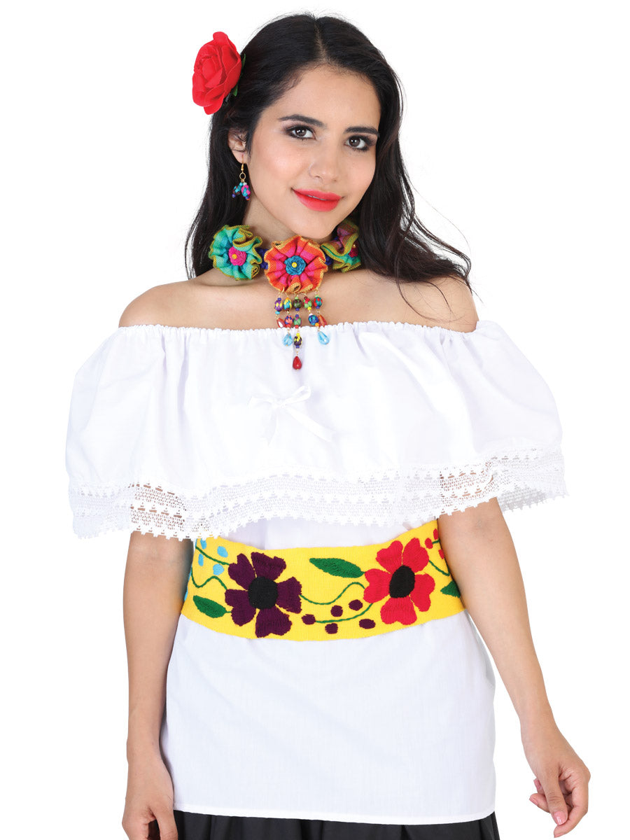 Mexican Artisanal Blouse Cotton Polyester White