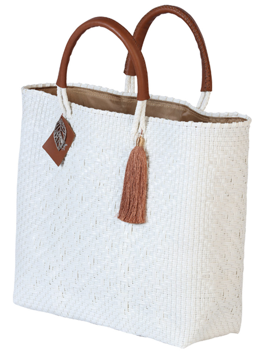 Bolso Artesanal 100% Polietileno Blanco