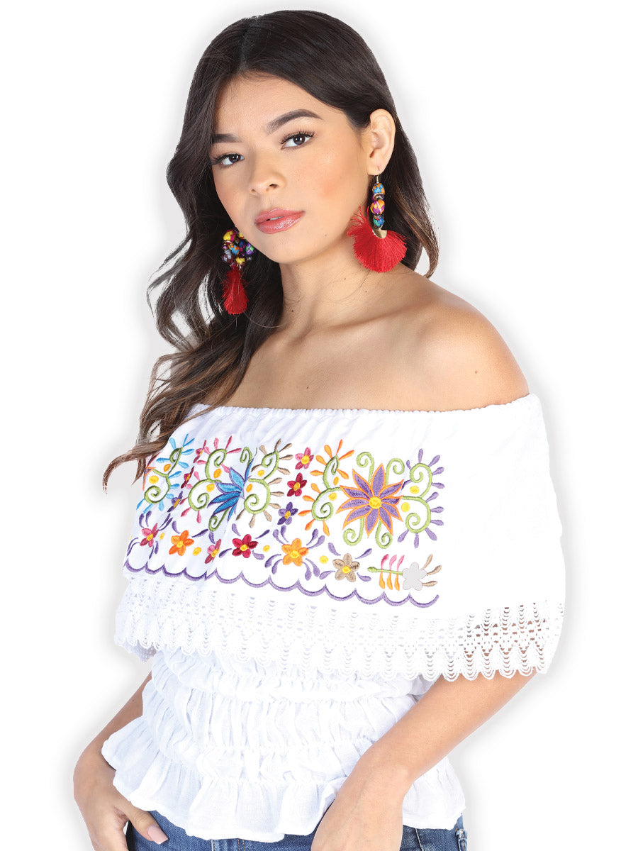 Artisanal Embroidered Blouse 100% Cotton Black 603986