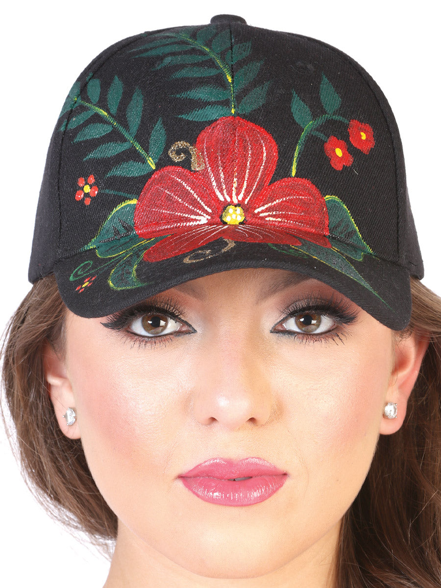 Artisanal Hand Painted Cap 60% Polyester, 40% Nailon Black