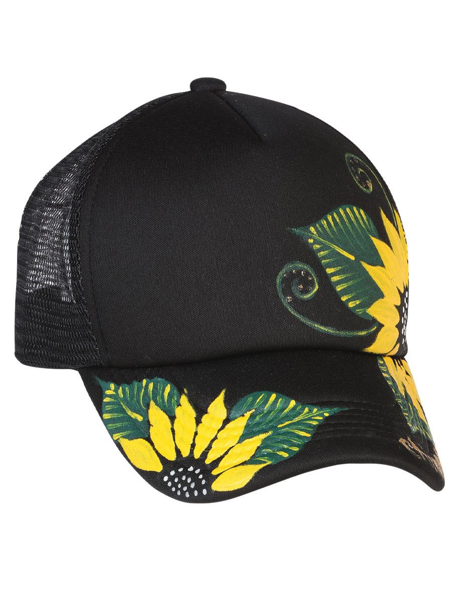 Artisanal Hand Painted Cap 60% Polyester, 40% Nailon Black