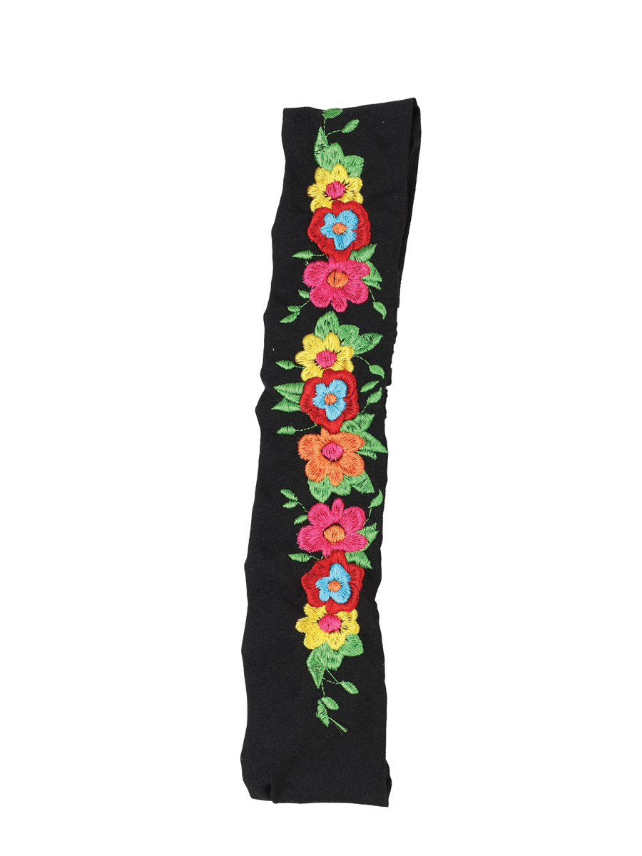 Diadema elástica bordada negra