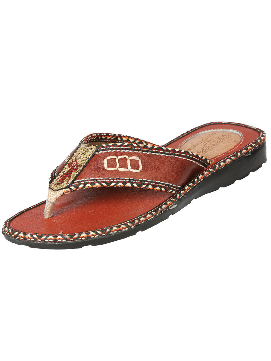 Artisanal Mexican Sandals Leather Natural 603389