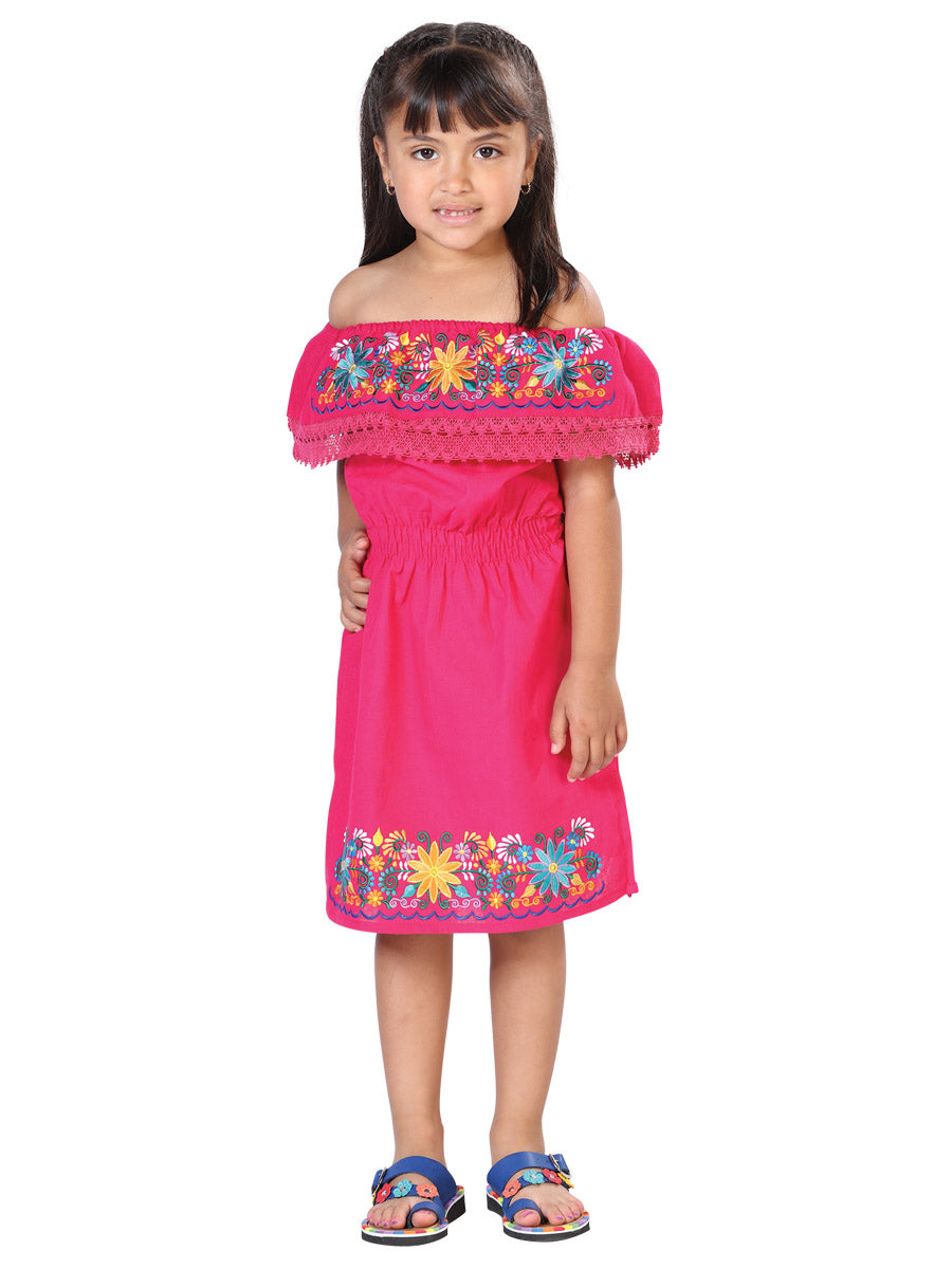 Artisanal Embroidered Dress Pink