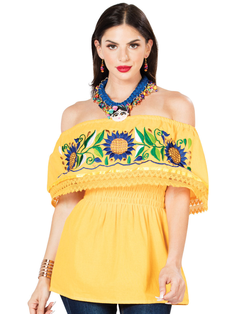 Artisanal Embroidered Blouse Cotton Yellow