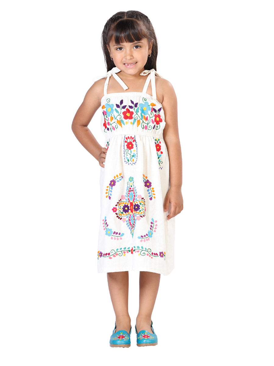 Artisanal Mexican Dress Beige