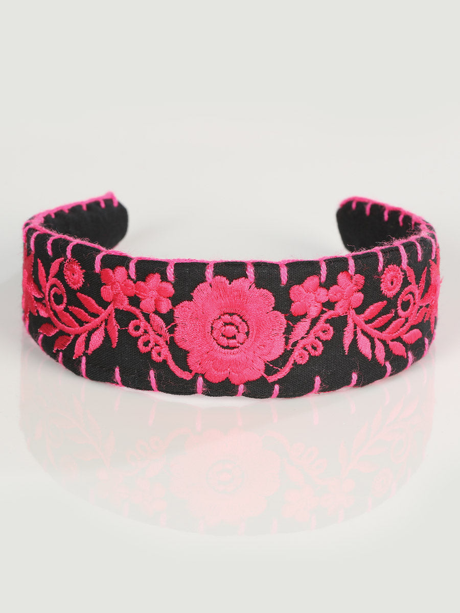 Fuchsia Artisanal Embroidered Headband