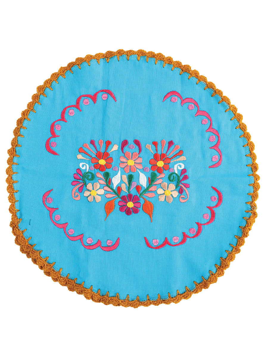 Calentador de tortillas de algodón bordado artesanal