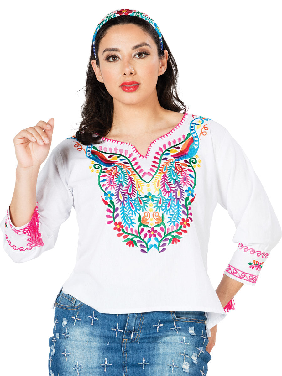 Artisanal Embroidered Blouse Cotton White
