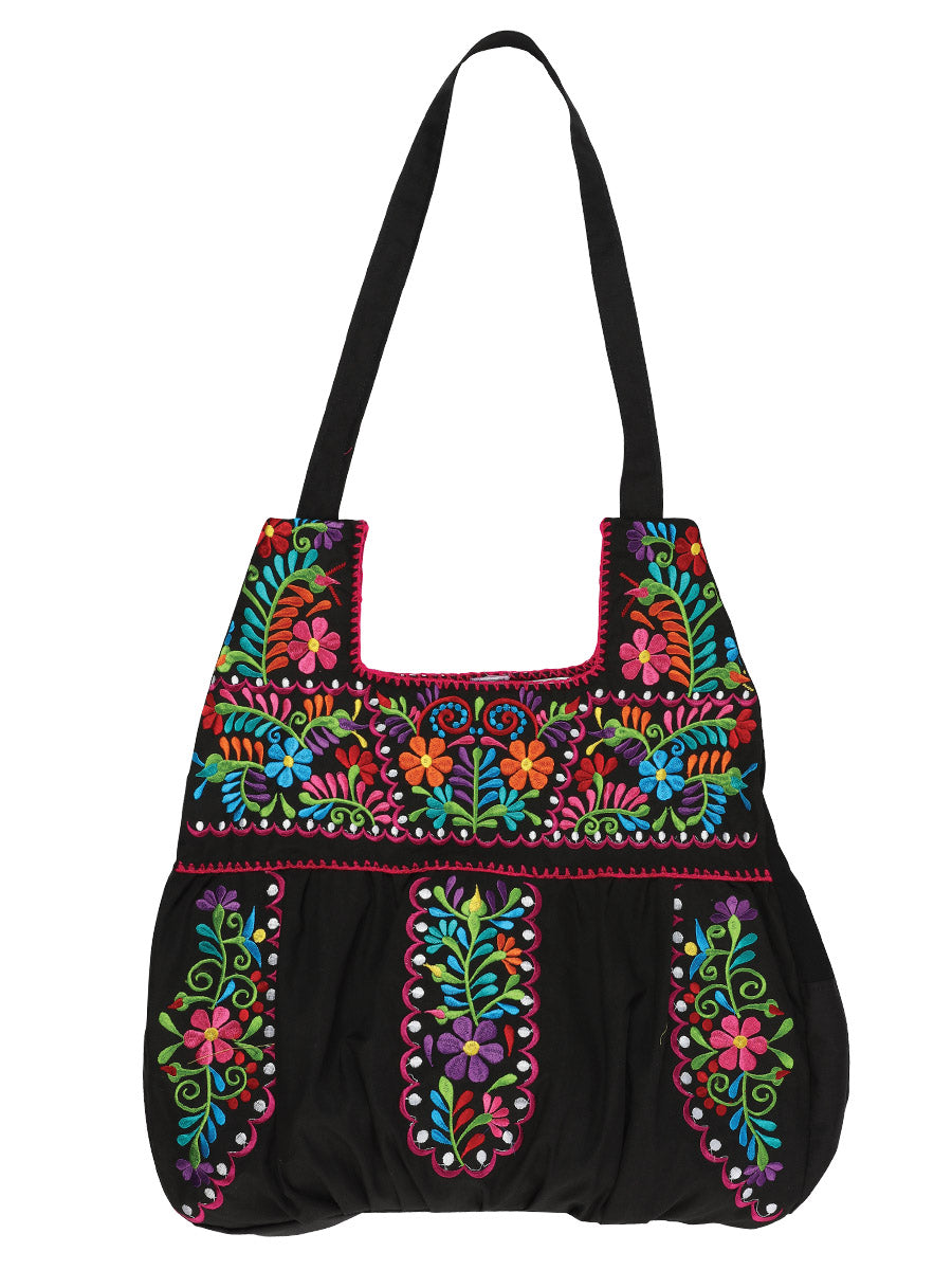 Artisanal - Embroidered Cloth Bag - Black