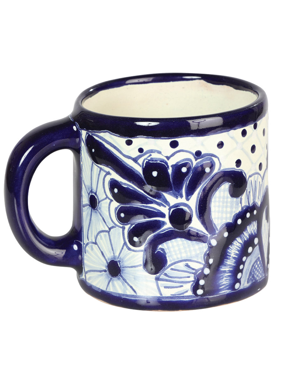 Taza de Café Decorativa Artesanal Talavera Azul