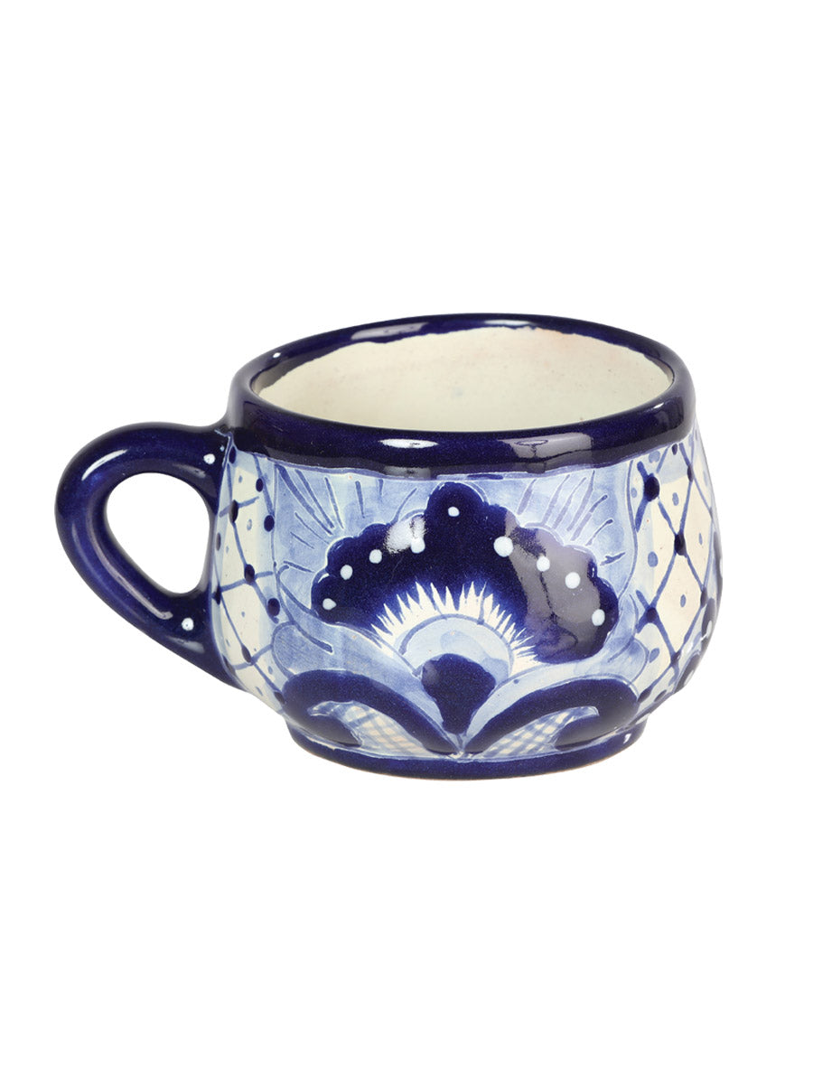 Taza de Té Decorativa Artesanal Talavera Azul