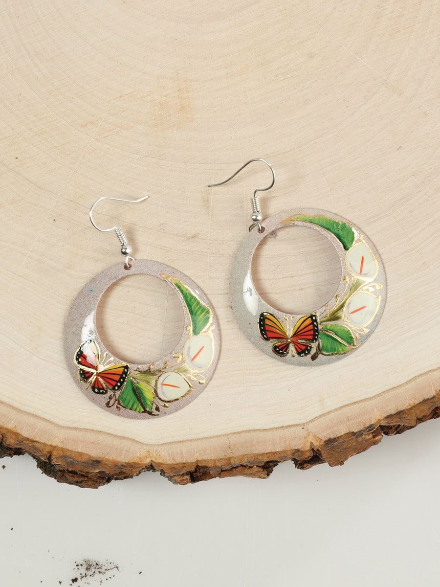 Artisanal Handmade Hearrings Monarca Flor