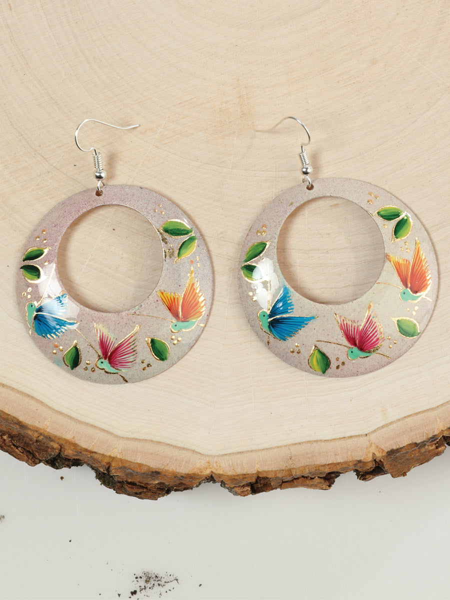 Artisanal Handmade Jewelry Earrings Monarca Beige