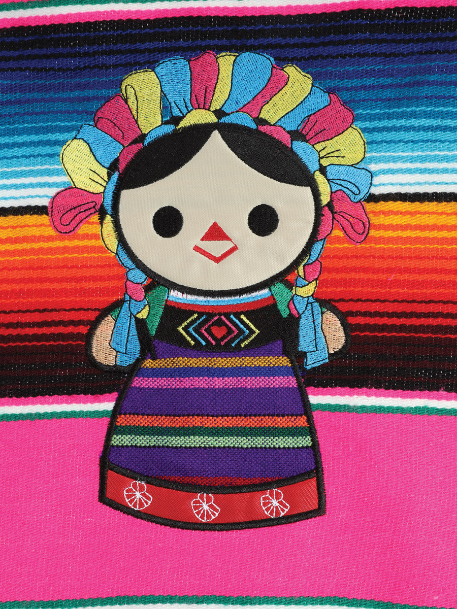 Delantal artesanal mexicano de zarape 100% acrílico multicolor