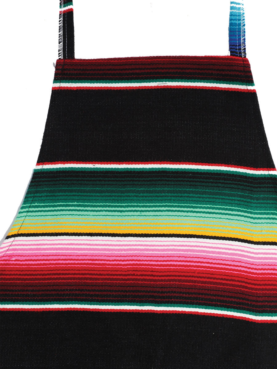 Artisanal Mexican Zarape Apron Black