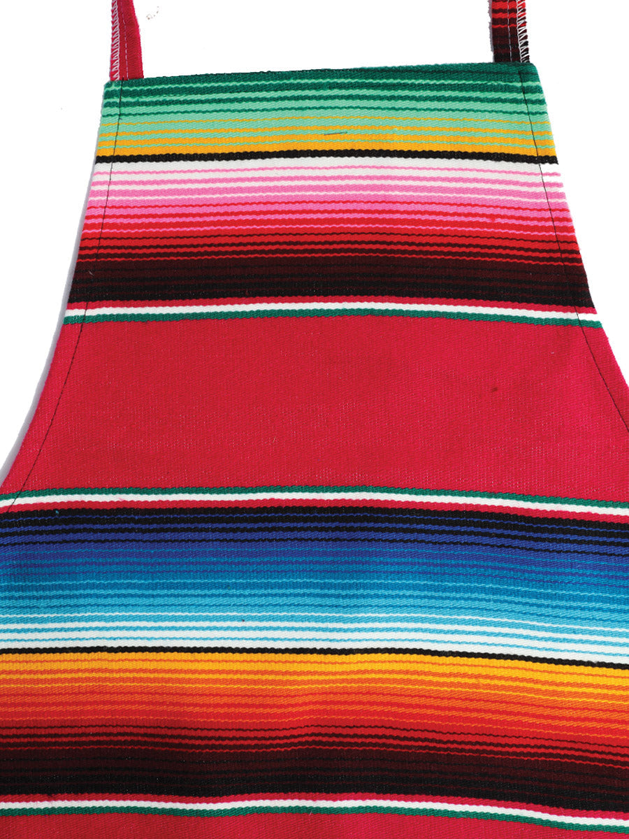 Artisanal Mexican Zarape Apron Fuchsia