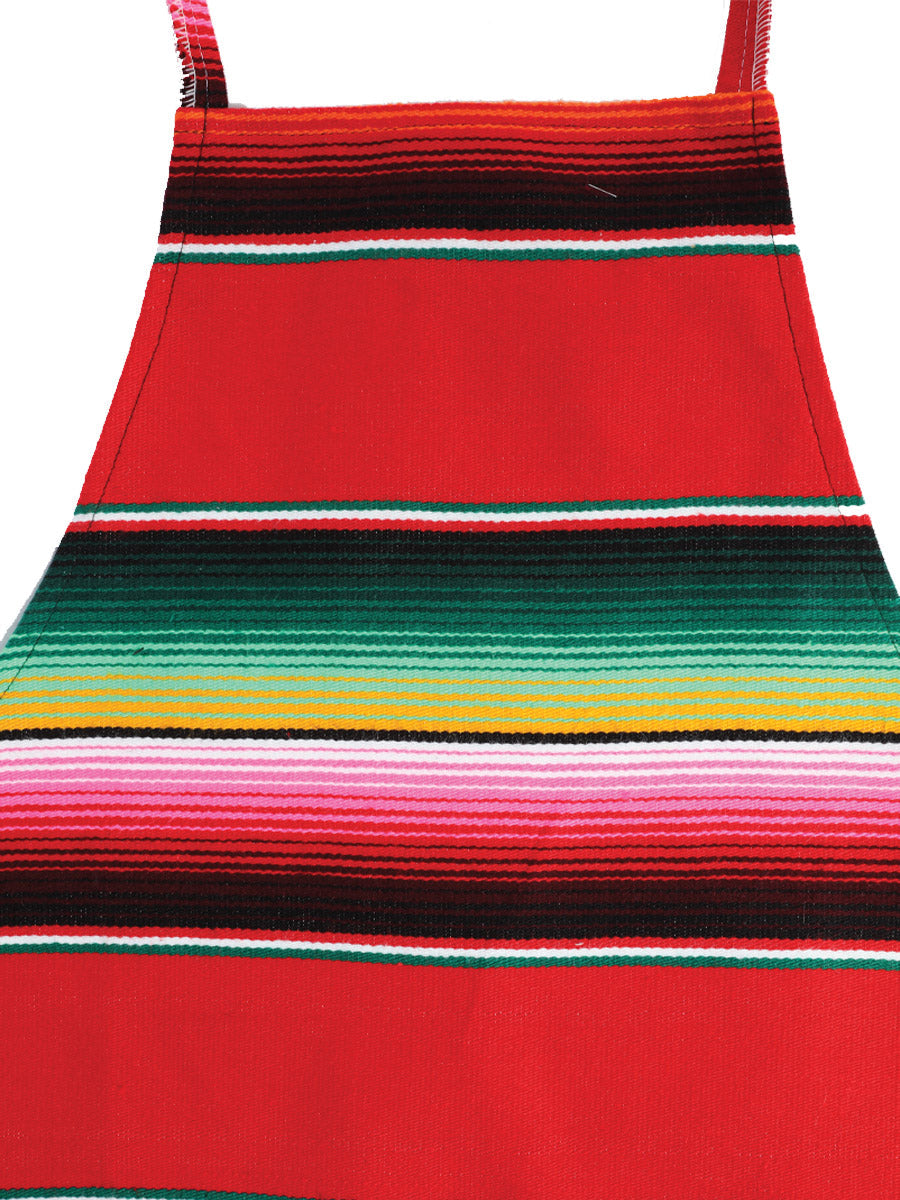 Artisanal Mexican Zarape Apron Red