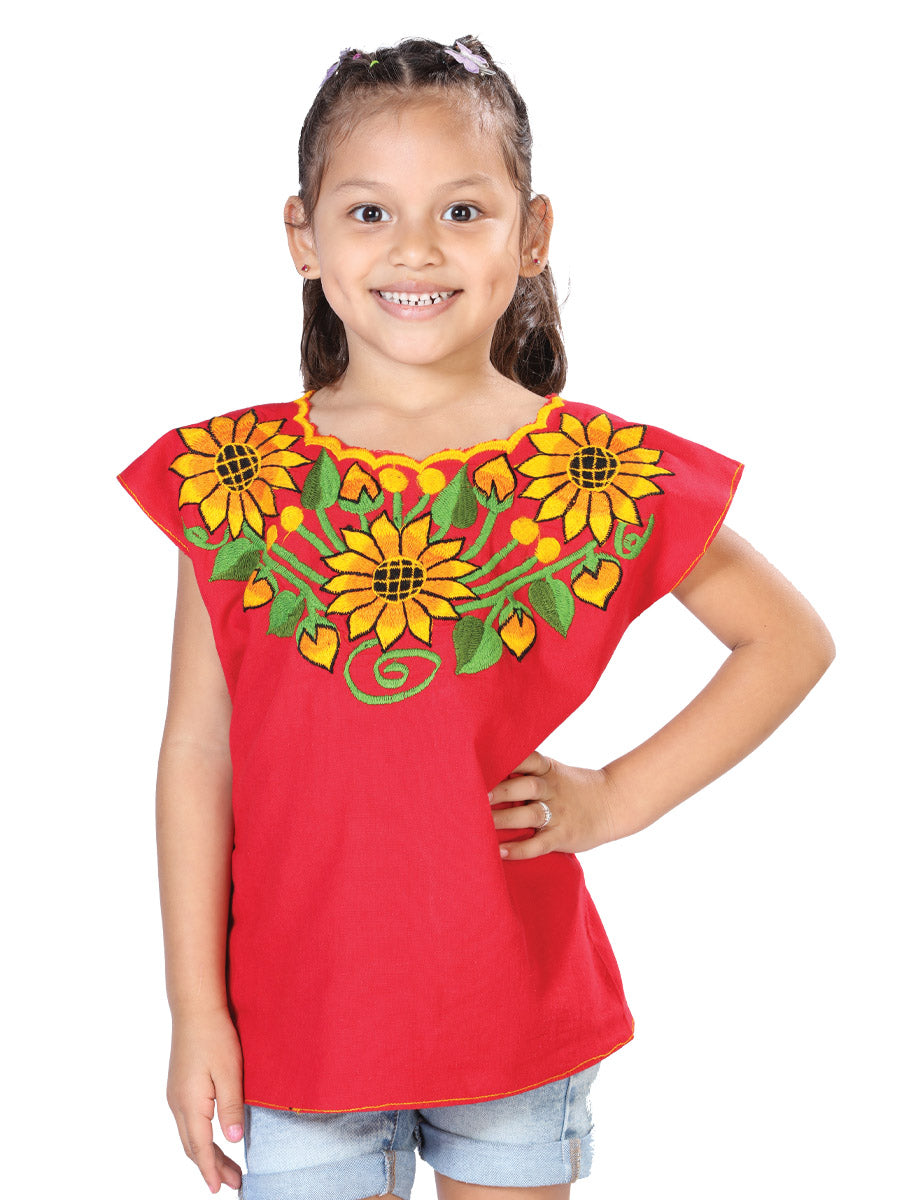 Artisanal Embroidered Blouse Red