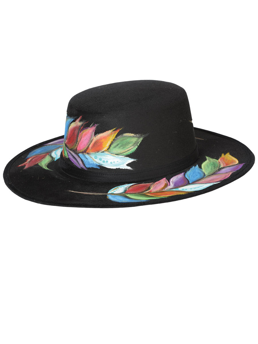Artisanal Hat  Suede  Elegant Pen Black