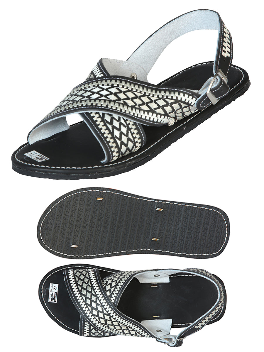 Artisanal Huarache  Grecas 50% Piel 50% Synthetic Black