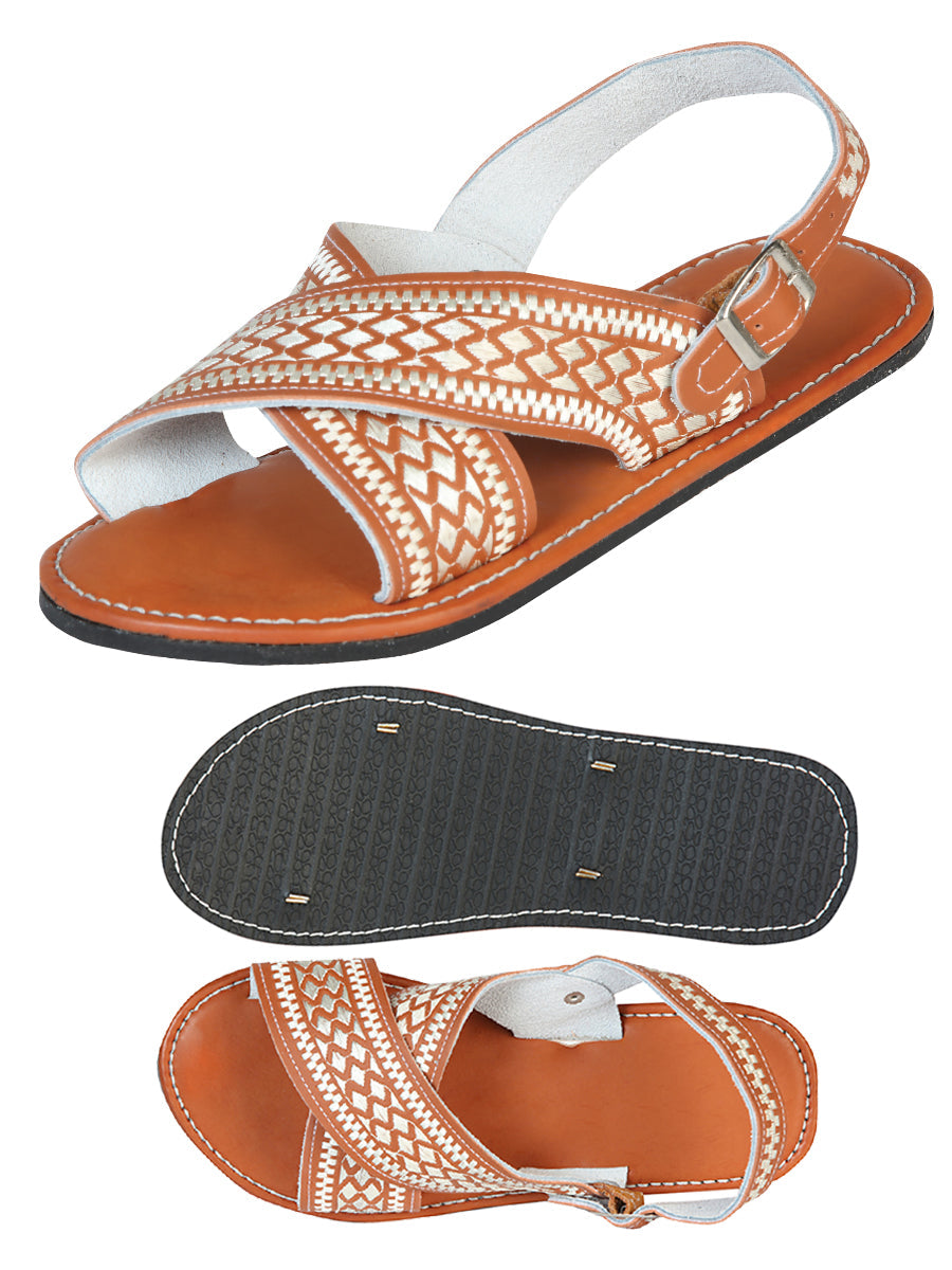 Artisanal Handmade Huarache 50% leather and 50% Synthetic Grecas Natural