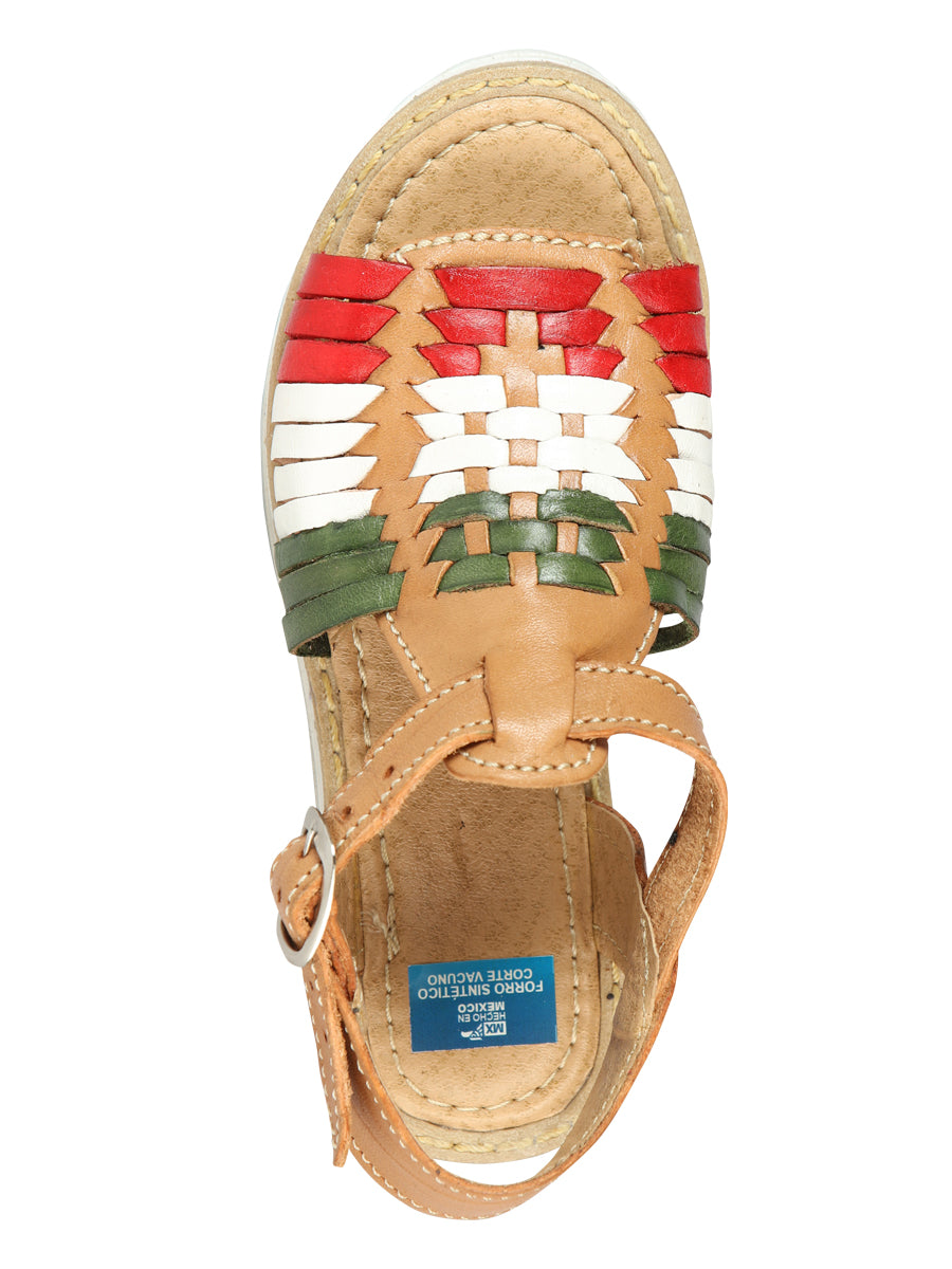 Artisanal Mexican Sandals Leather Tricolor Mod. 603943