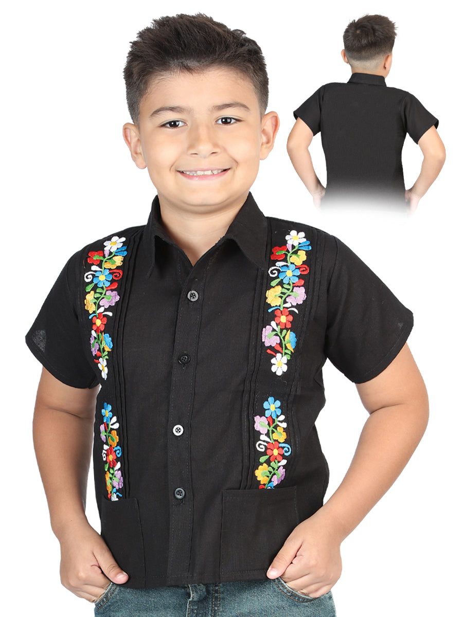 Mexican Artisanal Embroidered Shirt 100% Cotton Black