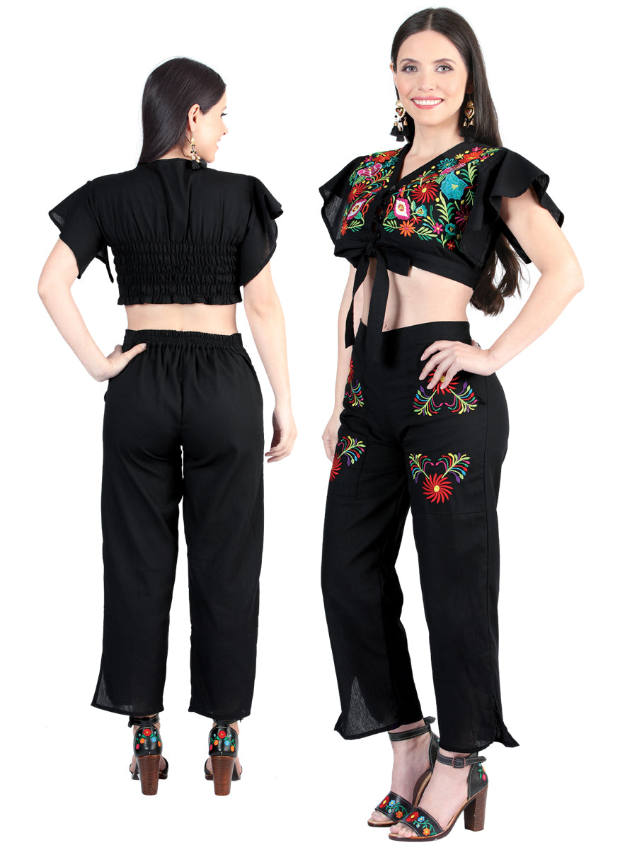 Artisanal Embroidered Black Set