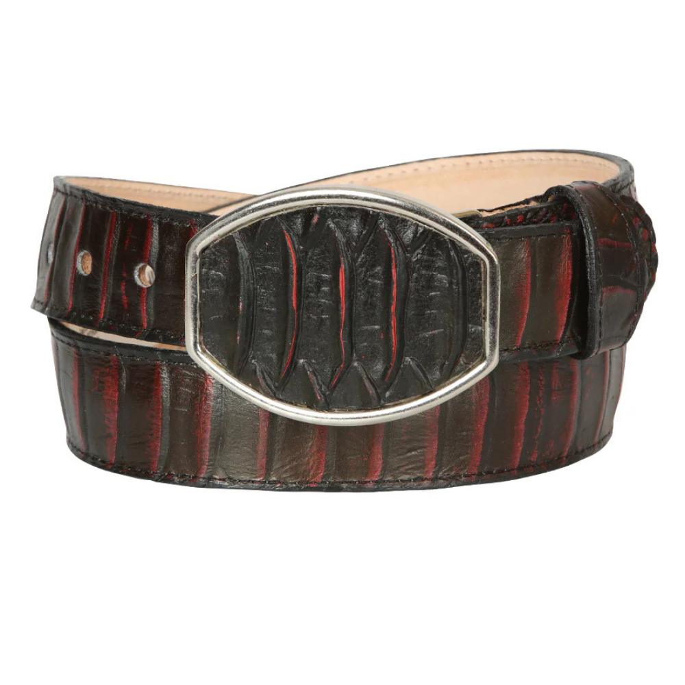 El General Men’s Western Belt - Python Print - Red