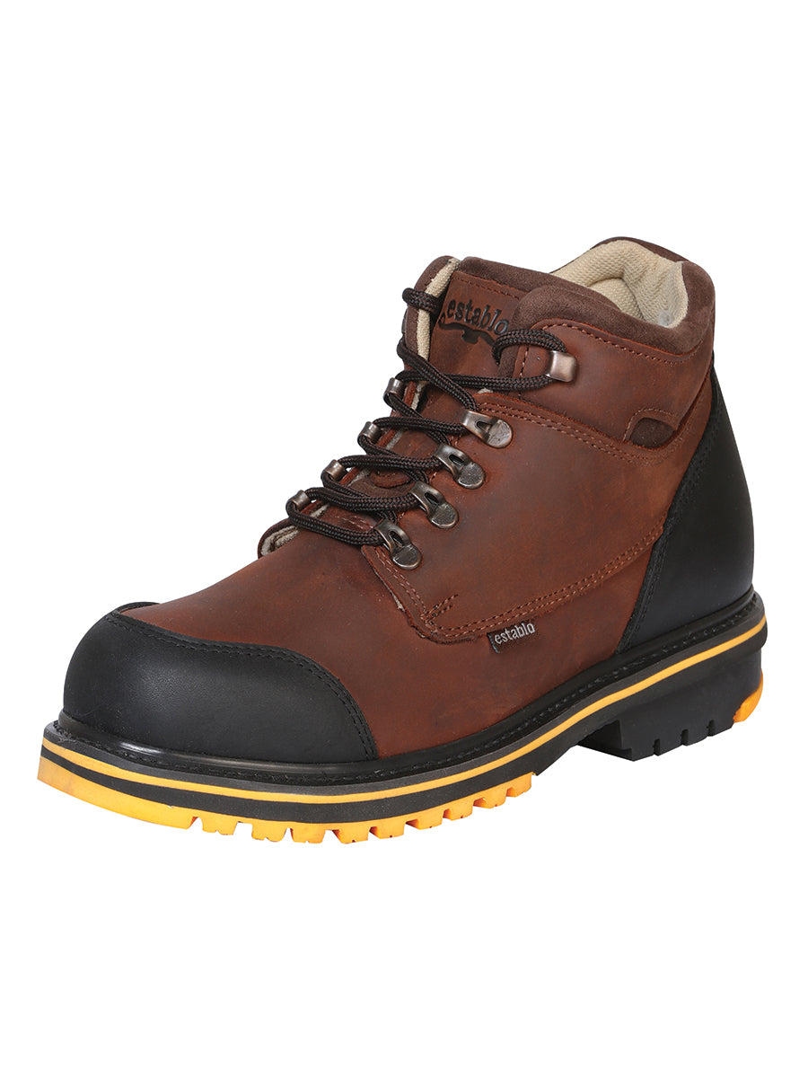Establo Men's Work Ankle Boot - Black/Brown Lace-Up