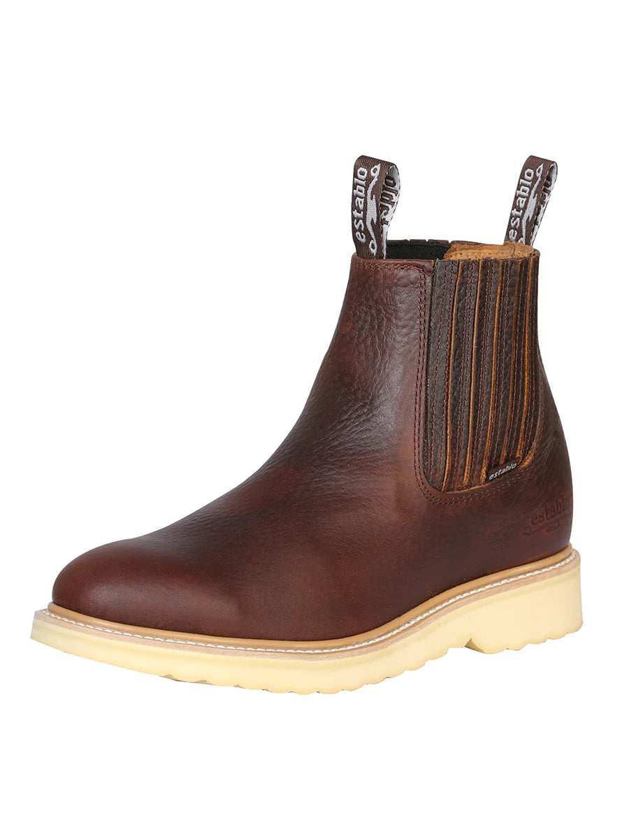 Establo Men's Work Ankle Boot - Bull Fight Leather - Honey