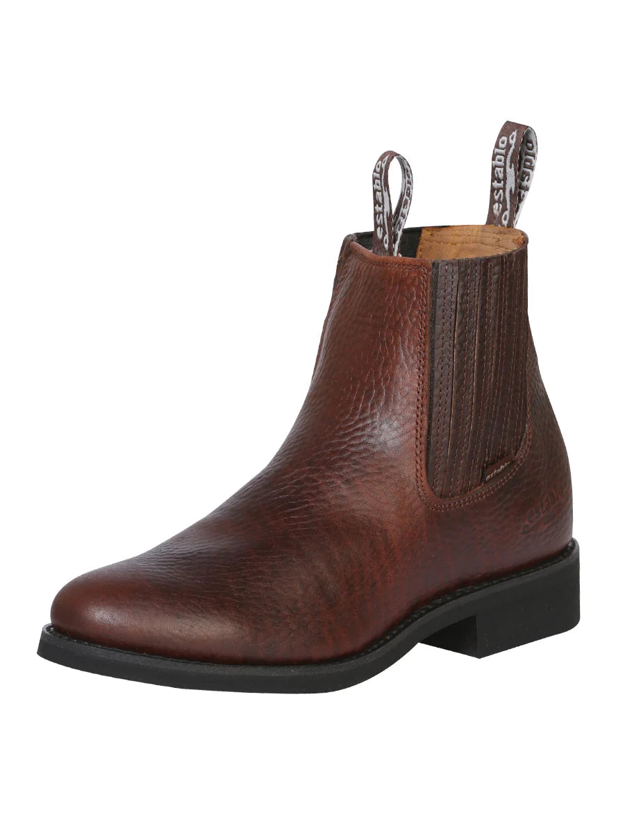 Establo Men's Work Ankle Boot - Bull Fight Leather - Honey