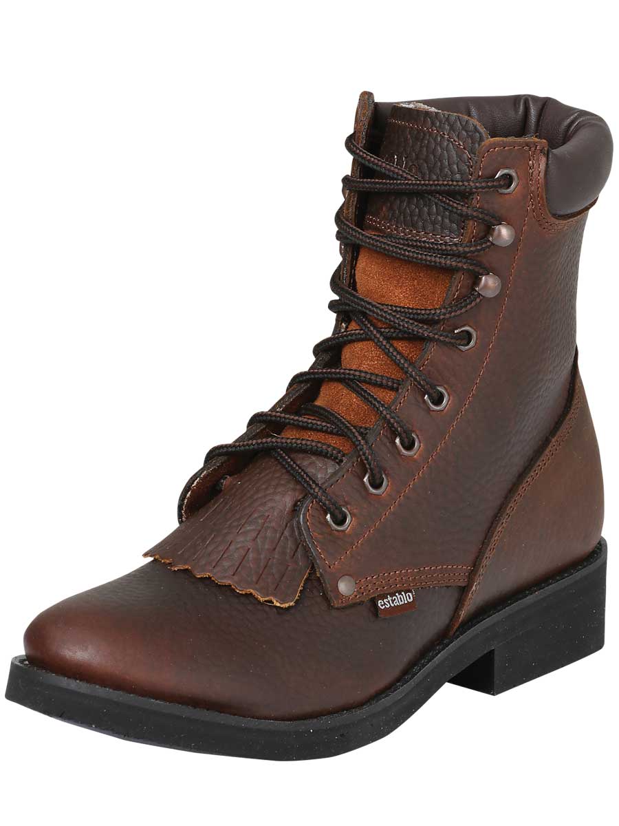 Establo Men's Bull Fight Work Ankle Boot - Honey Lace-Up