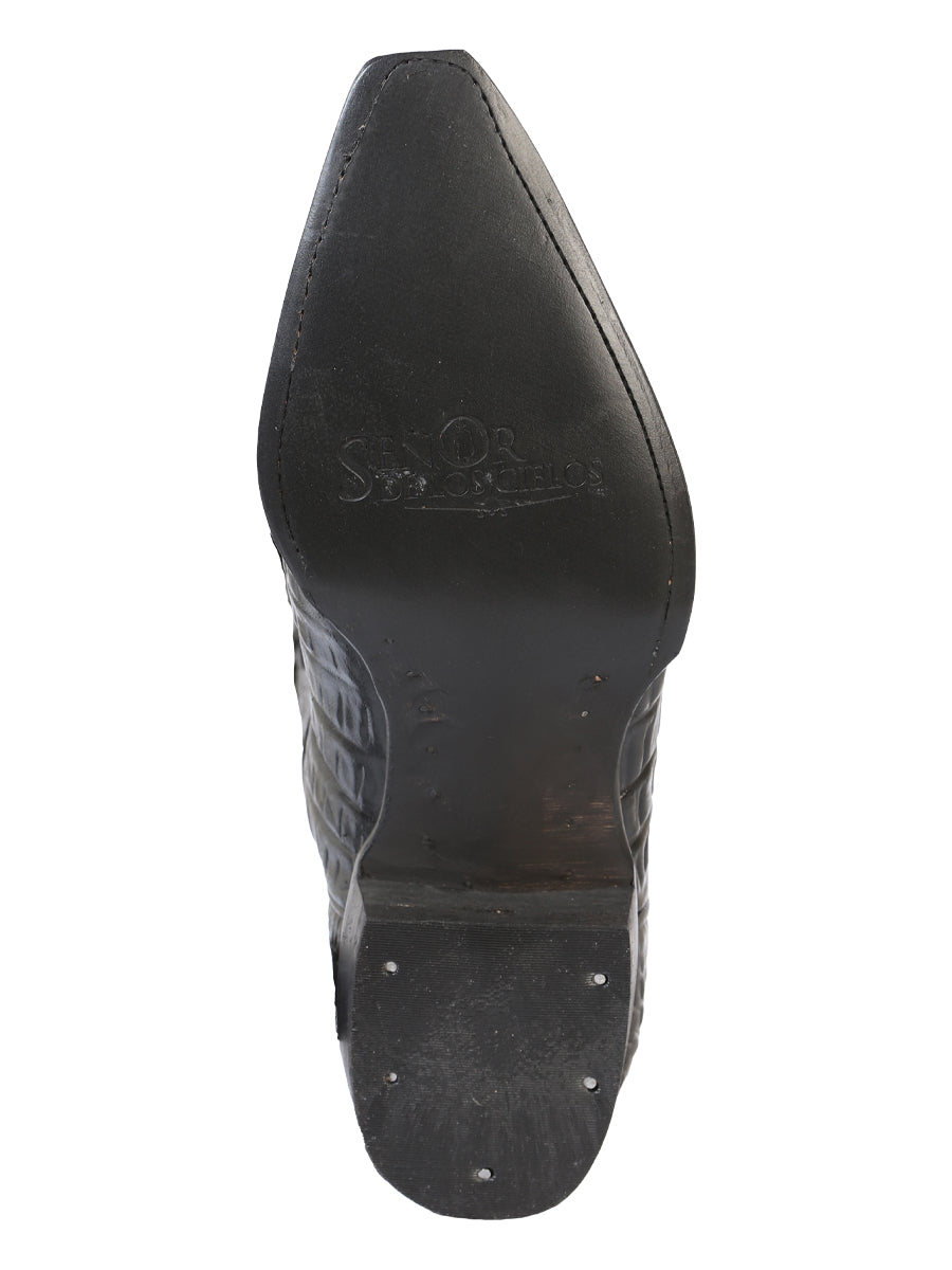 Cowboy Boot El Señor de los Cielos Caiman Black