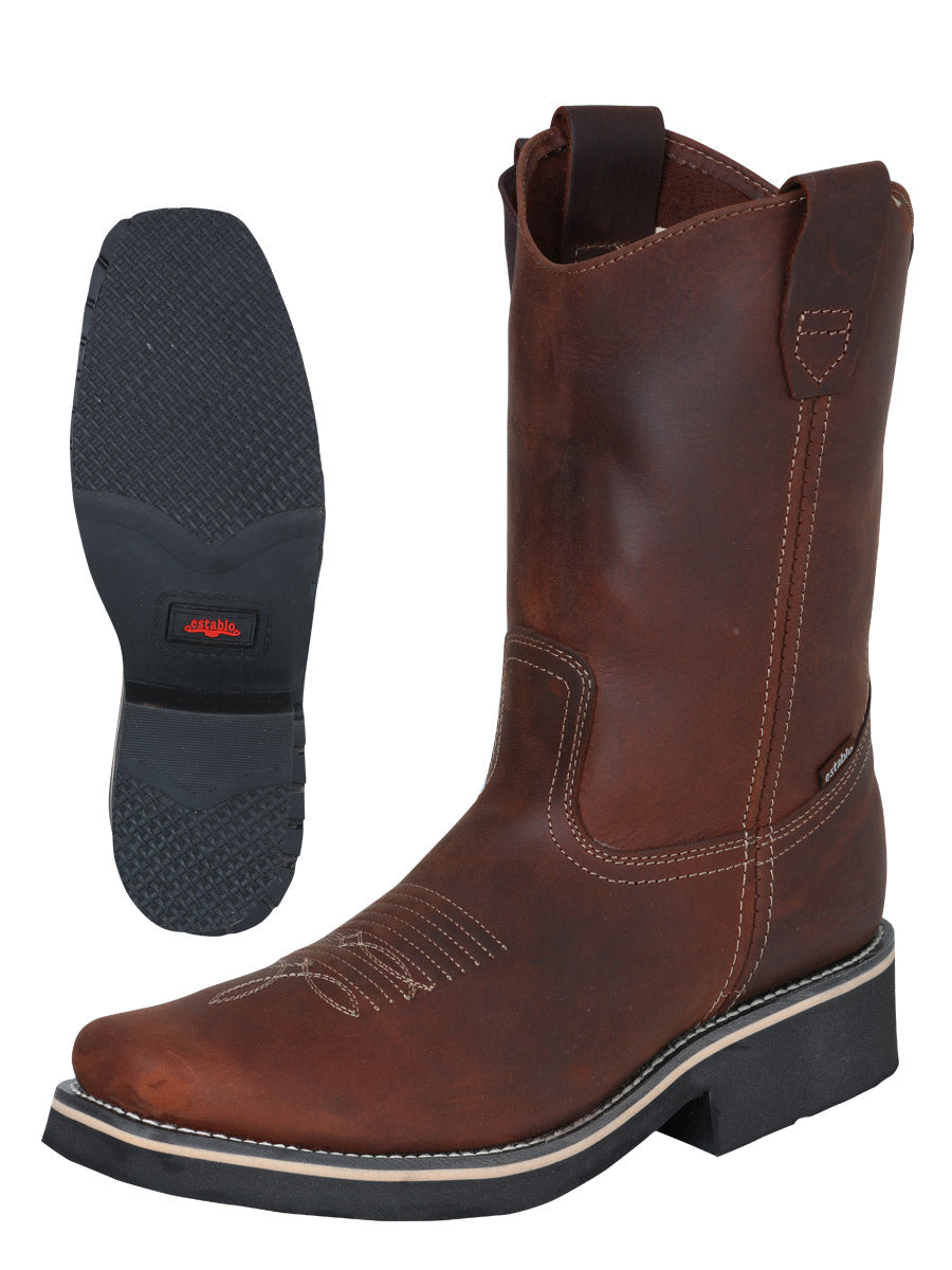 Establo Men's Work Boot - Crazy Leather in Brown