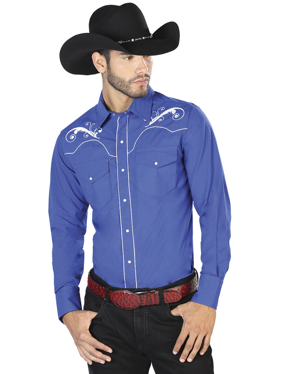 Blue Western Long Sleeve Shirt