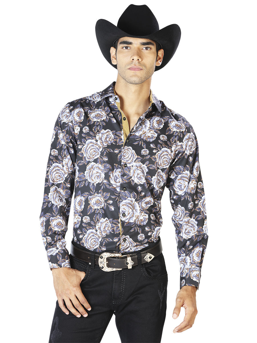 Black Beige Casual Long Sleeve Shirt
