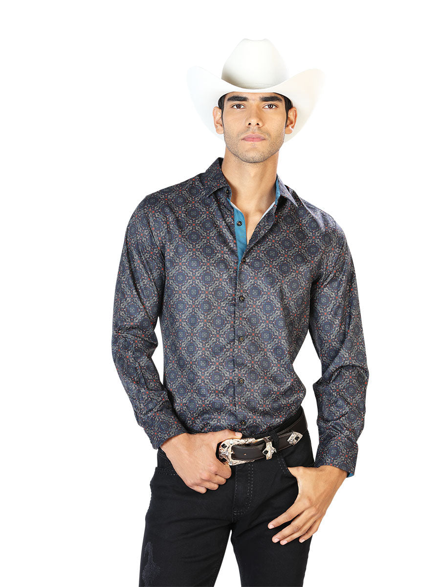 Black And Gold LCasual Long Sleeve Shirt