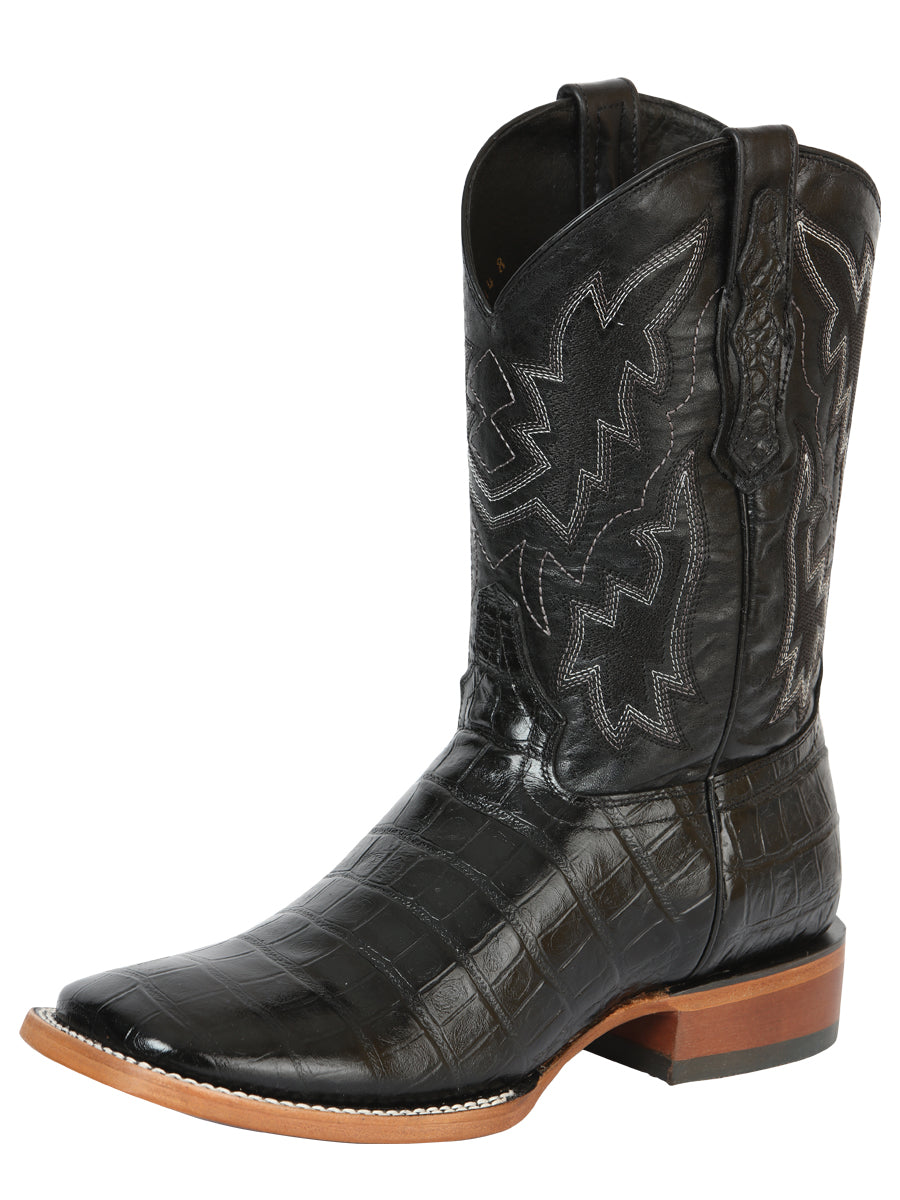 Men's Western Boot Print Caiman Belly Años - Black