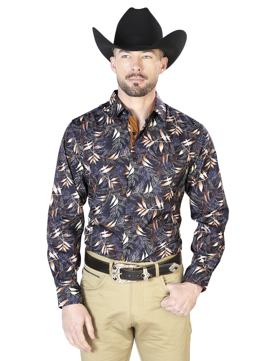 Black And Gold Casual Long Sleeve Shirt