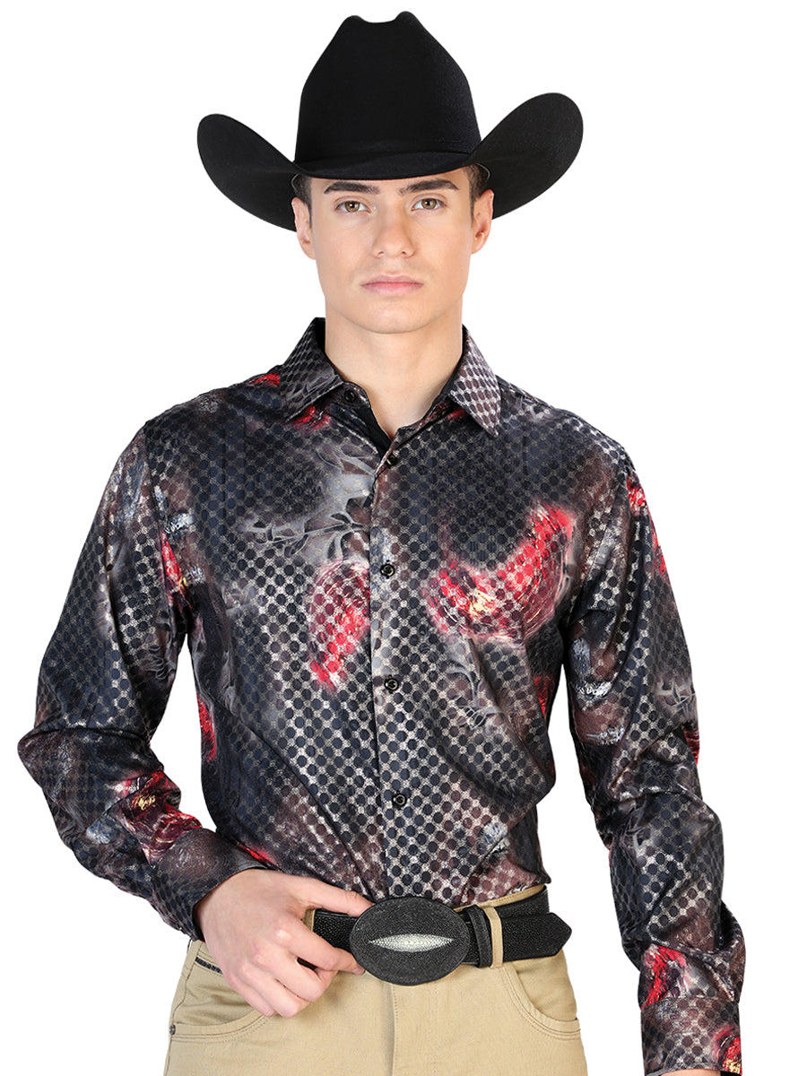 Camisa casual negra de manga larga