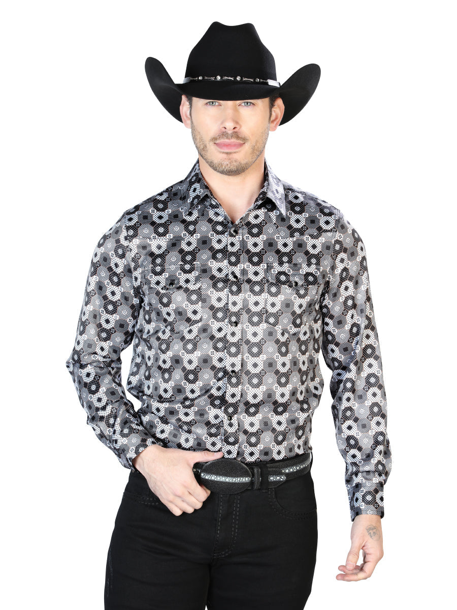 Black And Gray Casual Long Sleeve Shirt