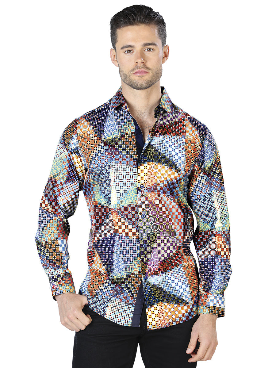 Camisa casual de manga larga multicolor