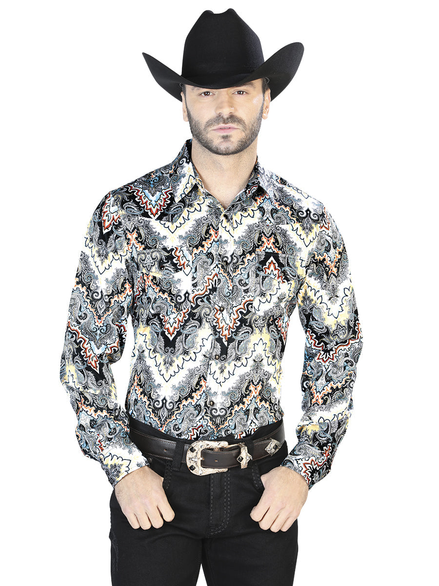 Camisa informal gris de manga larga