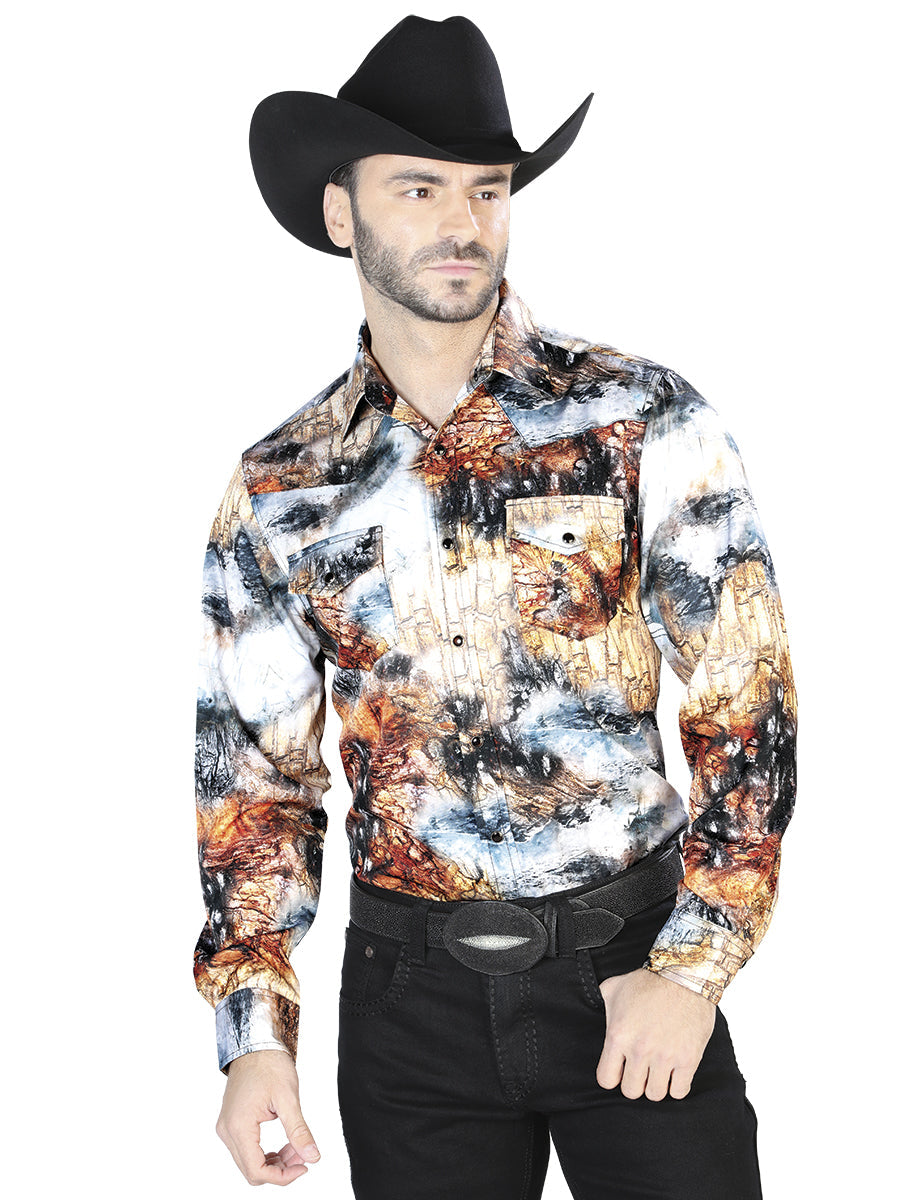 Camisa casual de manga larga amarilla y negra