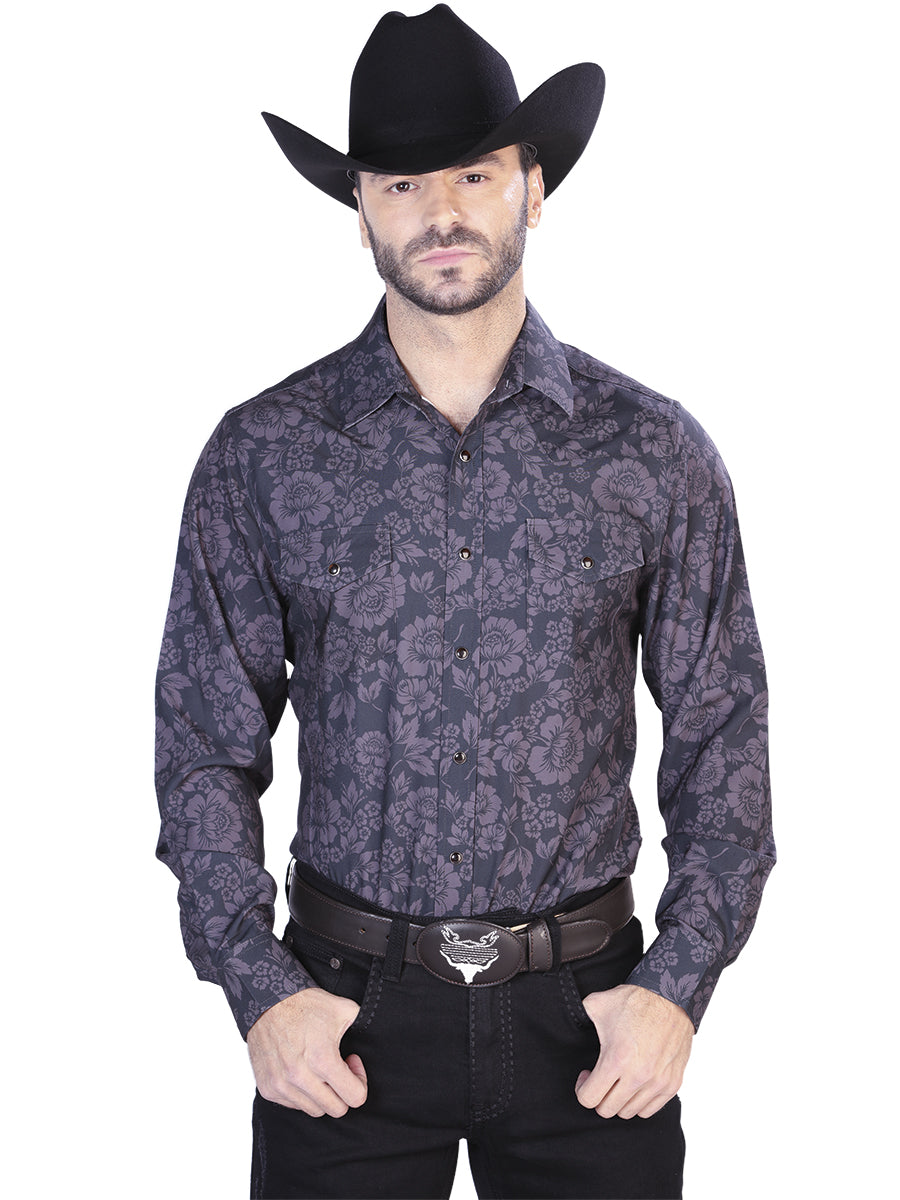 Dark Gray Casual Long Sleeve Shirt