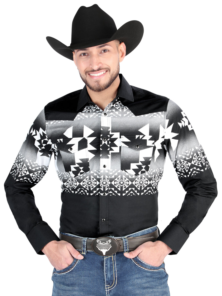 El General - Camisa casual de manga larga - Negra