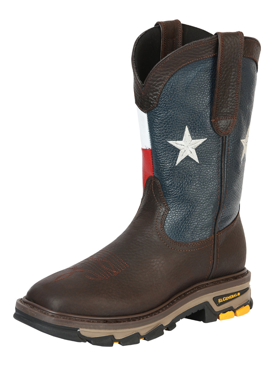 El General Men’s Work Boot Bull Fight Leather Choco